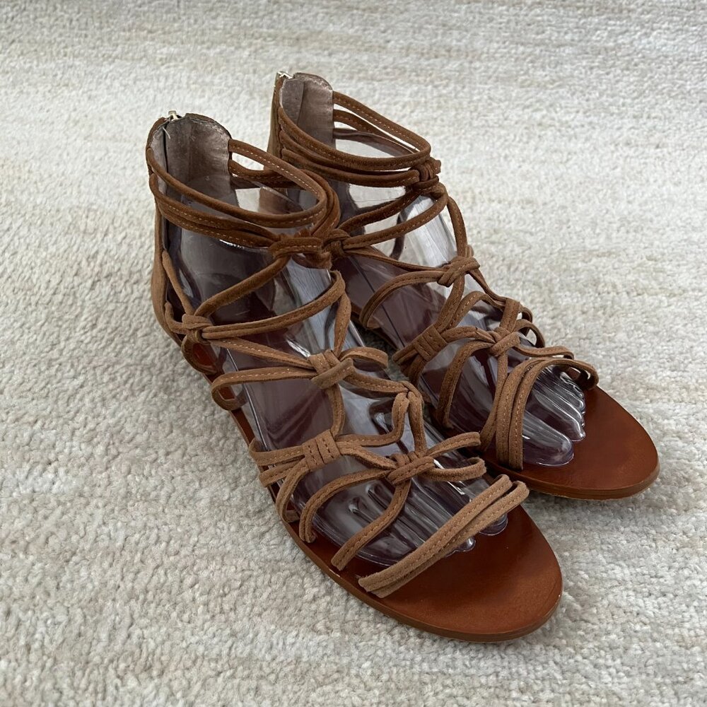 Vince Camuto Setensa Tan Open Toe Strappy Gladiator Sandals Shoes 9 - Picture 3 of 10
